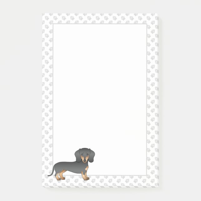 Kurze Dackel aus schwarz und tan Niedlich Post-it Klebezettel (Vorderseite)