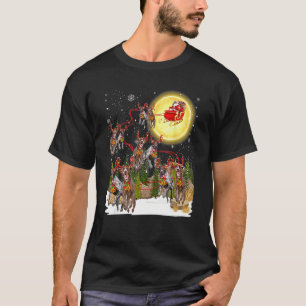 Kurze deutsche Pointer Sleigh Weihnachtsdekor T-Shirt