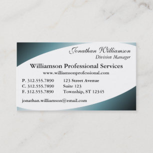 Kurze Ecken Blue Business Cards Visitenkarte