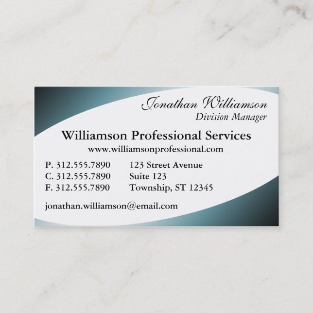 Kurze Ecken Blue Business Cards Visitenkarte (Vorderseite)