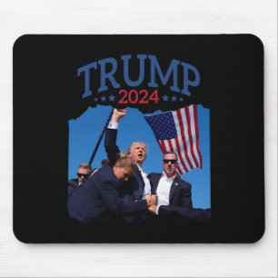 Kurze Faust gepumpt 2024 Beten für Trump nie geben Mousepad