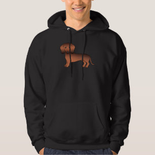 Kurze Hair Dackel Hundedesign mit rotem Sable Hoodie