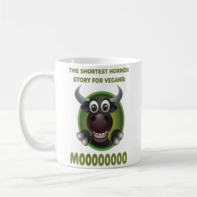 Kurze Horror Story for Vegans - Funny Cow Moo Kaffeetasse (Links)
