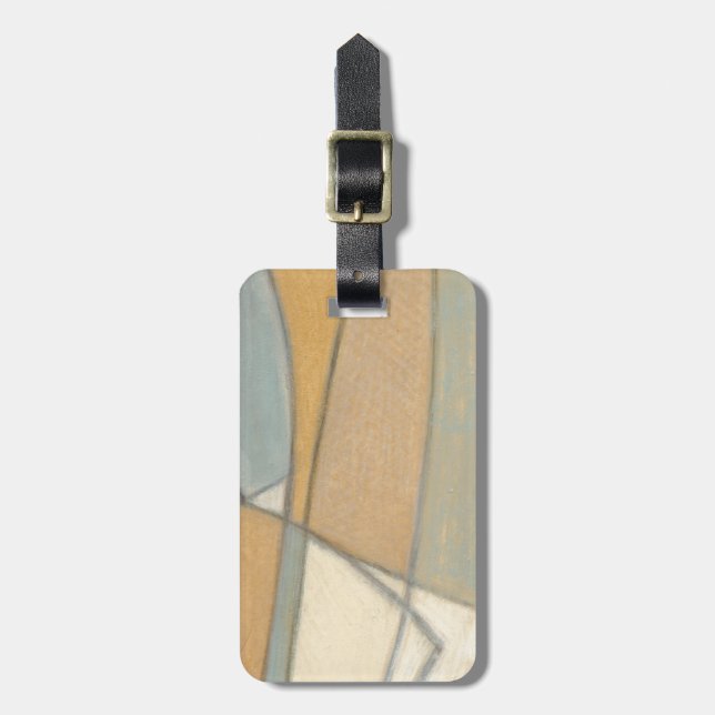 Kurze Linien und verdrehte Erdtöne Gepäckanhänger (Vorderseite vertikal)