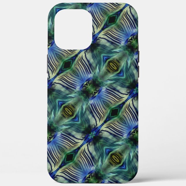 Kurze Querstreifen in grün und blau Case-Mate iPhone Hülle (Rückseite)