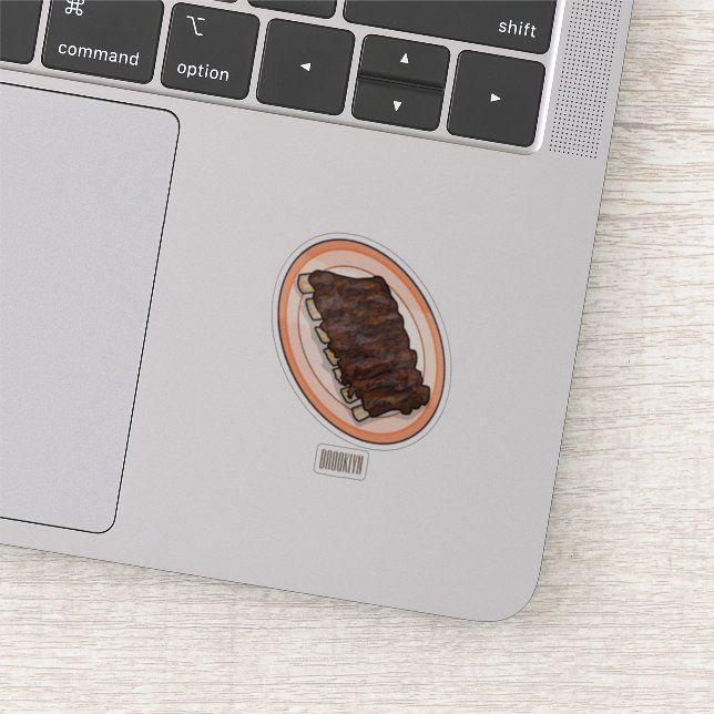 Kurze Rippen Cartoon-Abbildung Aufkleber (Ausschnitt)