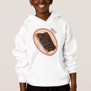 Kurze Rippen Cartoon-Abbildung Hoodie