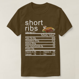 kurze Rippen Nährwertkennzeichnung T-Shirt