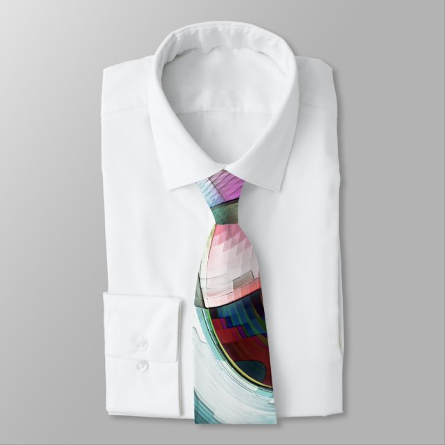 Kurze Schachbrettmuster in fast farbigen Farben Krawatte (Gebunden)