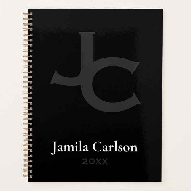 Kürzel minimalistische Namen Initialen modern Planer (Vorderseite)