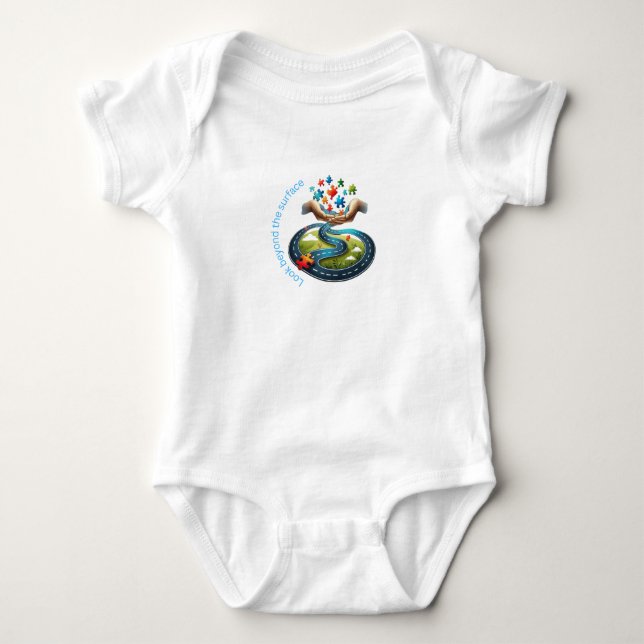 Kurzer Ärmel - Blick über die Oberfläche - Baby Strampler (Vorderseite)