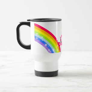 Kurzer Rainbow-Namenszug / Kinderclub-Tasse Reisebecher