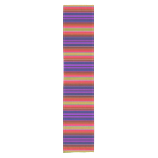 Kurzer Rainbow Strips Kurzer Tischläufer (Vorderseite)
