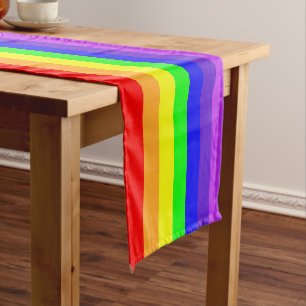 Kurzer Rainbow Strips Tischläufer