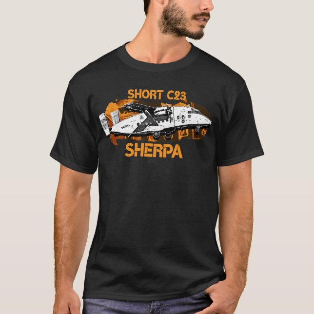 Kurzer Sherpa C-23-Militärflugzeug T-Shirt (Vorderseite)