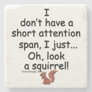 Kurzes Aufmerksamkeitsspanne-Eichhörnchen Steinuntersetzer