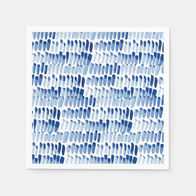 Kurzes Blaue Shibori-Aquarellmuster Serviette (Vorderseite)