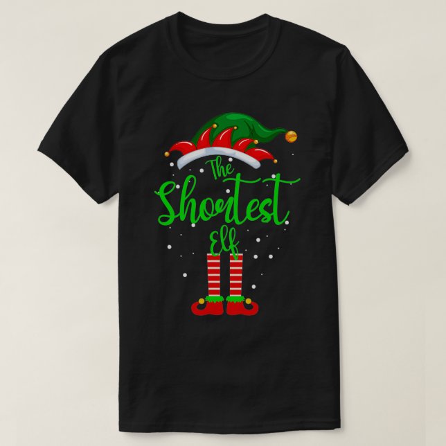 Kurzes Elf Matching Family Group Weihnachts-Party T-Shirt (Design vorne)