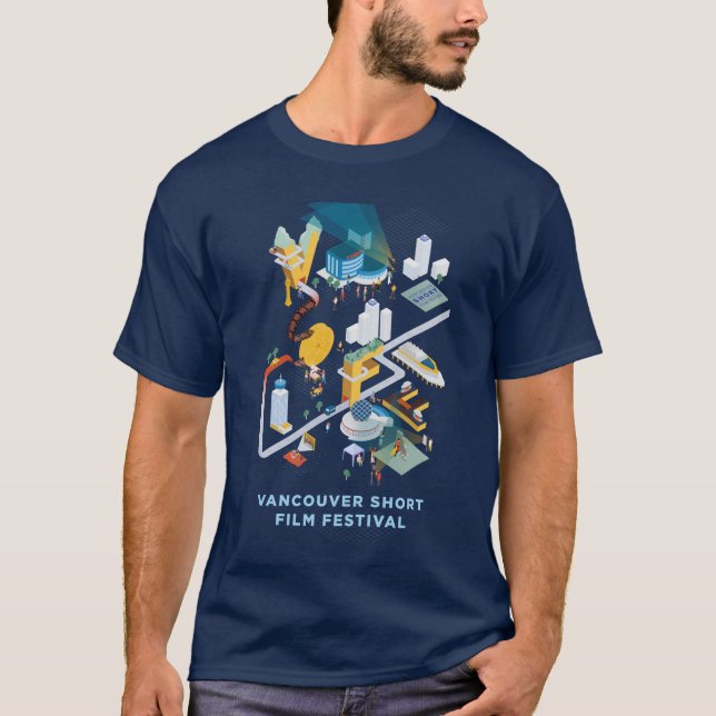 Kurzes Filmfestival Vancouver - T - Shirt (blau) (Vorderseite)