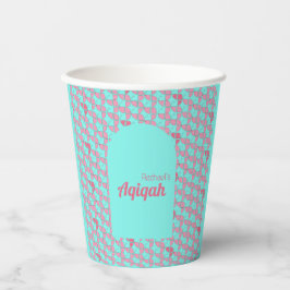 KURZFRISTIG Aquamarin Pink Aqiqah Baby Dusche Pappbecher