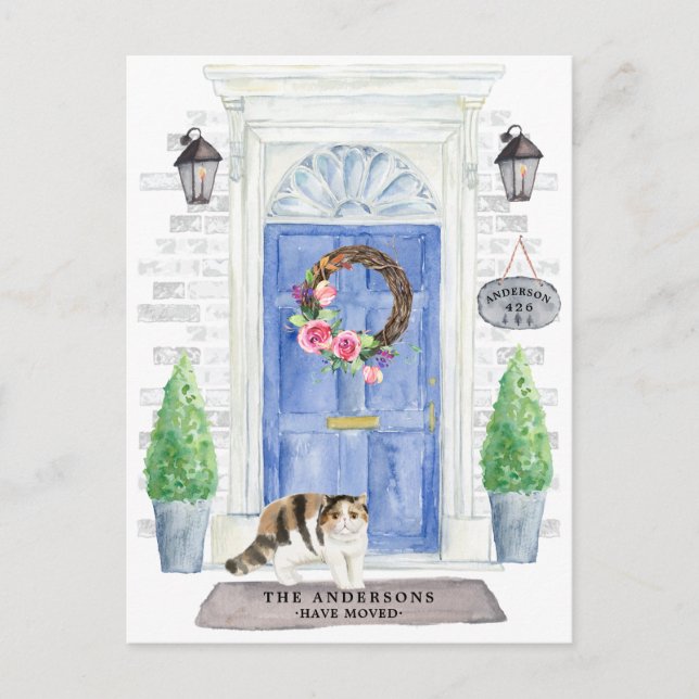 Kurzfristige Ankündigung zur Bewegung der Katze Po Postkarte (Vorderseite)