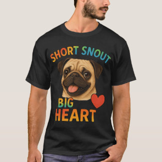 Kurzschnauze großes Herz Pug-Hunde-Liebhaber-Portr T-Shirt