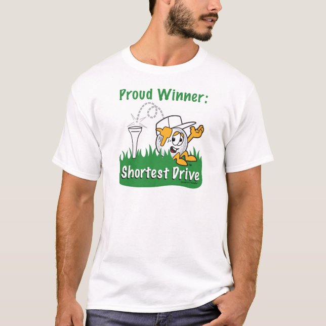 Kurzster Antriebs-Loch-Preis für Golf-Turnier T-Shirt (Vorderseite)