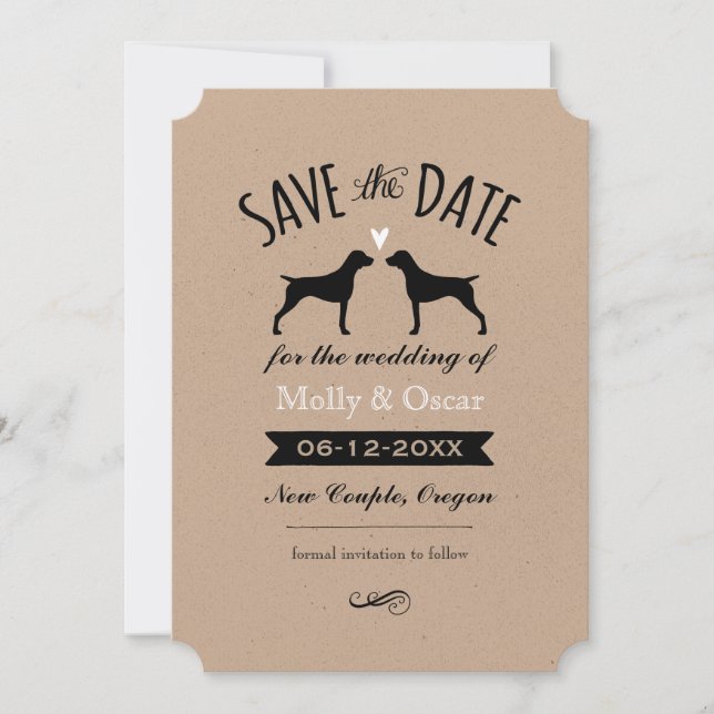 Kurzzeiger auf Deutsch: Hochzeit retten das Datum Save The Date (Vorderseite)