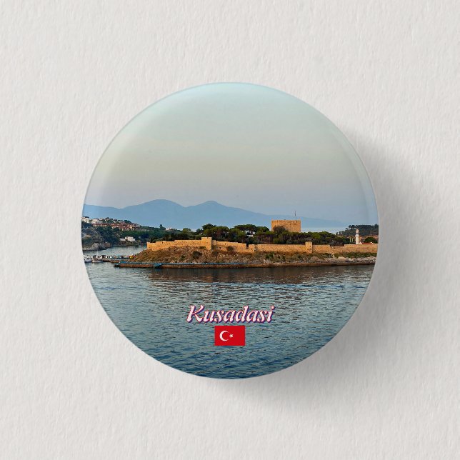 Kusadasi-Küste in der Türkei Button (Vorderseite)