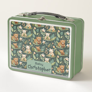Kuschel-Bär-Umarmer-Baby-Lunchbox Metall Brotdose