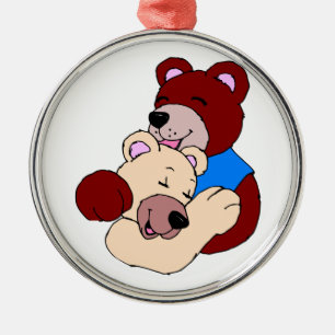 Kuschel Bären Silbernes Ornament