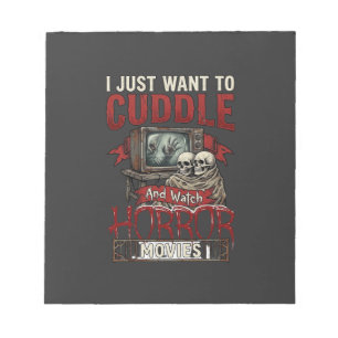 Kuschel-Horrorfilme Halloween-Schädel Retro-Tv-Mon Notizblock