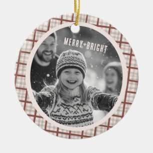 Kuschel Karo Gingham Weihnachten Benutzerdefiniert Keramik Ornament