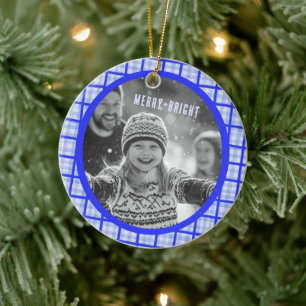 Kuschel Karo Gingham Weihnachten Benutzerdefiniert Keramik Ornament