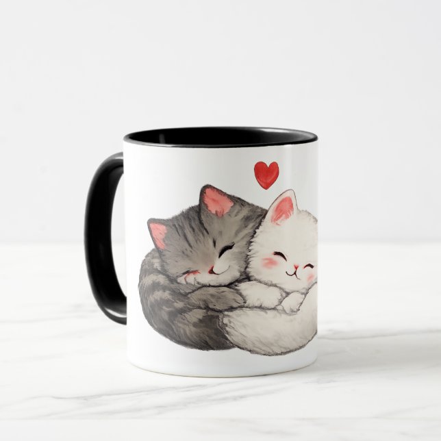 Kuschel-Kätzchen-Liebe-Tasse Tasse (Vorderseite Links)