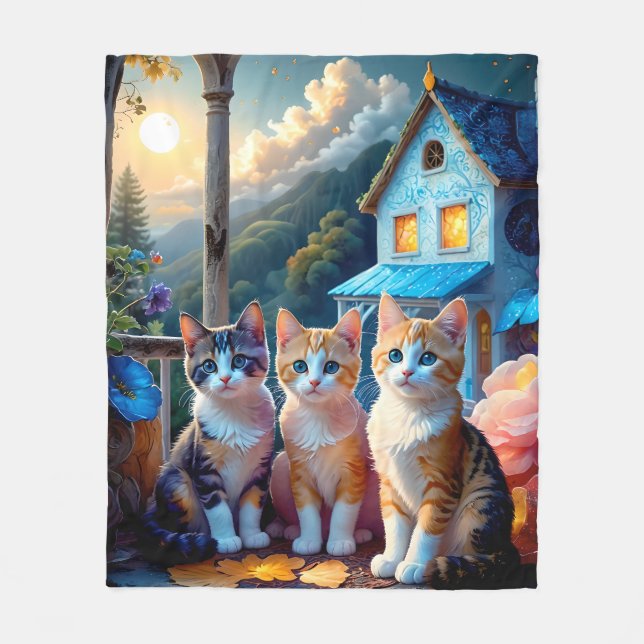 Kuschel-Kätzchen mit Fleece-Decke zum Kuscheln Fleecedecke (Vorderseite)
