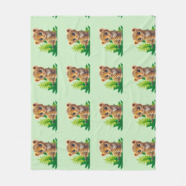 Kuschel-Leoparden-Fleece-Decke Fleecedecke (Vorderseite)