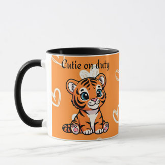 Kuschel-Pflicht-Kissen | Süßes Baby-Tiger-Design Tasse