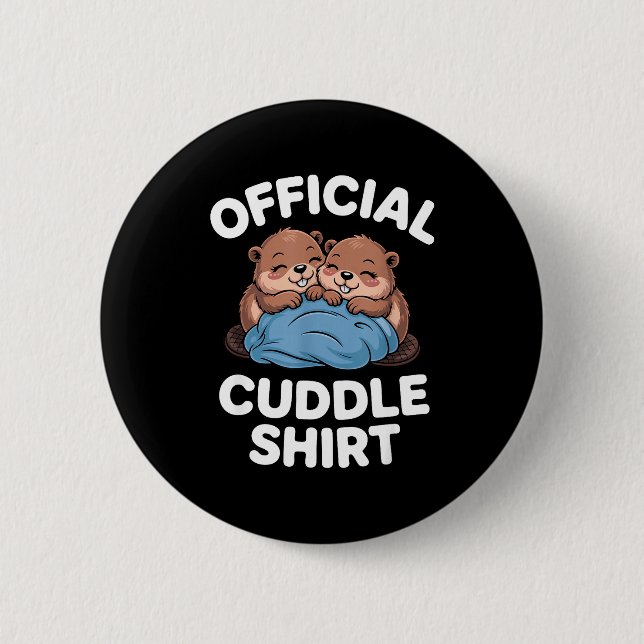 Kuschel-Shirt Süße Biber Kuscheln  Button (Vorderseite)