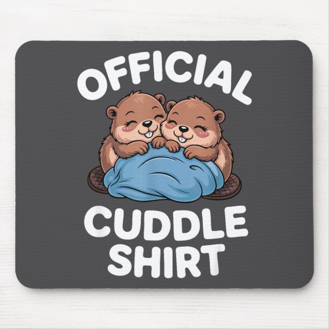 Kuschel-Shirt Süße Biber Kuscheln  Mousepad (Vorne)