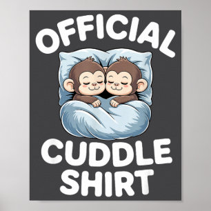 Kuschel-Shirt Süßes verschlafenes Affen-Paar Poster