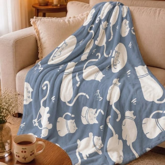 kuschelige Fleece-Decke Katze Fleecedecke