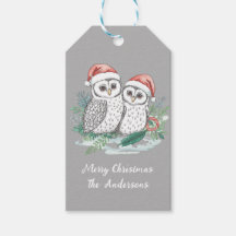 Kuschelige Weihnachts-Eulen-Geschenkkarte
