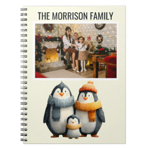 Kuschelige Winter-Pinguin-Familie Notizblock