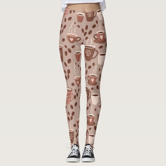 Kuscheliges Kaffeetassen-Muster (4) Leggings (Vorderseite)