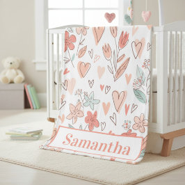 Kuscheliges Personalisiertes Blumenherz Fleecedecke