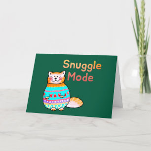 Kuschelmodus-Gingerkatze-Grußkarte Feiertagskarte