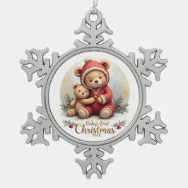 Kuscheln & Freude – Baby's erster Weihnachtsschmuc Schneeflocken Zinn-Ornament