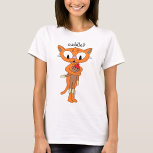 kuscheln? Ginger Kitty mit Sock Monkey T-Shirt