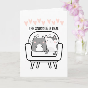 Kuscheln ist echt zwei Katzen kuscheln Valentinsta Karte